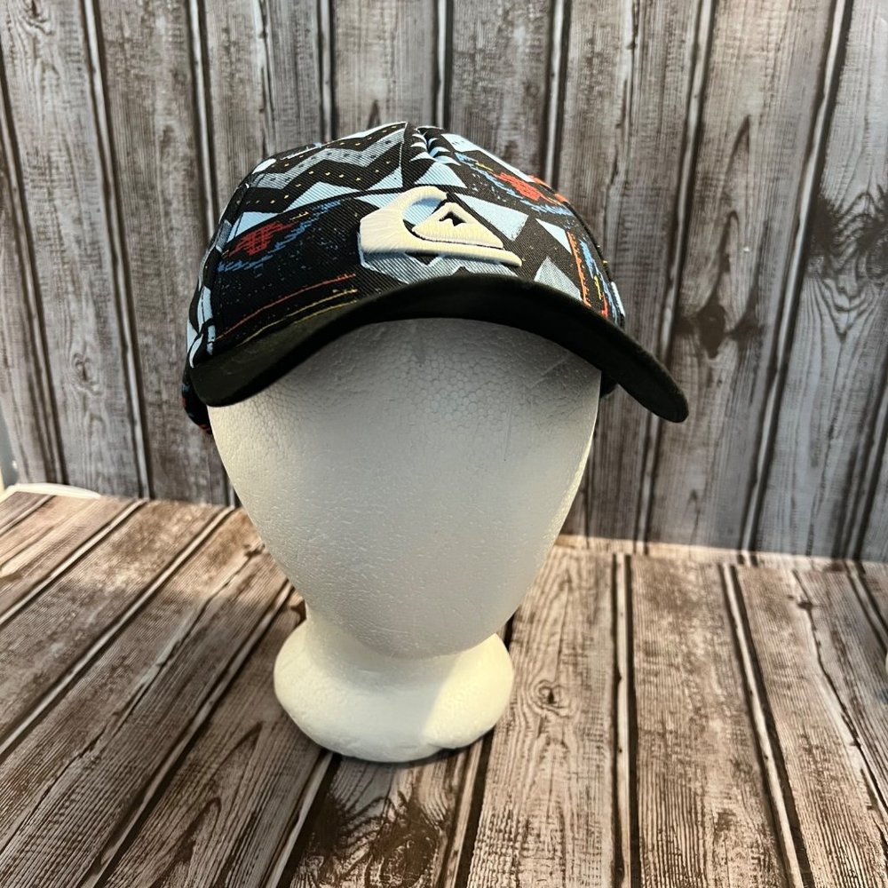 Quick Sliver Blue Pattern Snapback Hat 53CM